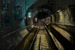 Judge’s Choice Award: Paula Borkowski’s “Go! Left Tunnel Ahead”, 19” x 23”, $2600