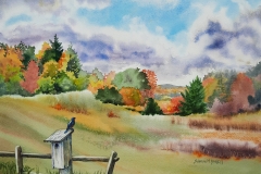 Sharon Bartell's Bluebirds September Adieu, 16" X 20", $295