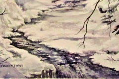 Sharon Bartell, "Debs Frozen Creek, 7x8.5, $195