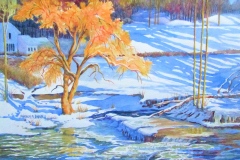 Sharon Bartell,"West Falls in Blue and Gold", 10.5 x 14.3, $390