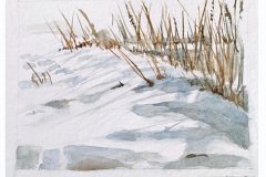 Janet Ide's "Snow Shadows Diptych", 6.5x11, $250