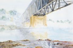 Sallye Keith's "Osceola Bridge", 18x22, $500