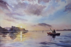 Martha Rogala's "Morning Paddle", 16x20, $400