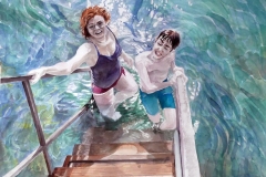 Danielle Cadorette-Acehan, Swimming with Hala, 40 x 26, $2,000