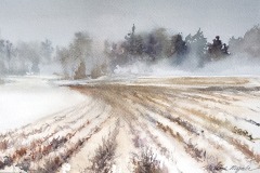 Martha Rogala, Fresh Snow at  Freedom Run Winery, 12.5 x 16.5, $350