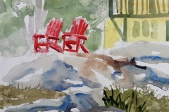 Susan Murphy,  Red Chairs, 13 x 15, $400