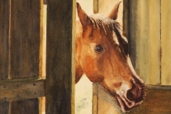 Ken Faust, Checking Out the Barn, 24 x 20, $425