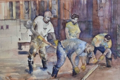 Audrey Ross Sanders,  Men at Work, 7.5" x 9.5" image