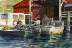 Michael Killelea, Loading Mossbunkers, 11" x 15" image