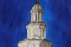 Paula Marie Bokowski, Electric Tower at Dawn, 11" x 17" image