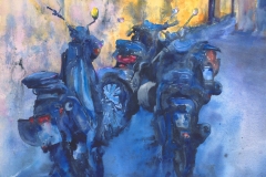 Jody Ziehm's "Vespas", 31" x 8", $1200