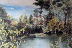 Doreen Boyer DeBoth, Scajaquada Creek in Late Summer, 22 x 30, $1,500