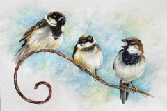 Susan Liddell, The Chirp Around Town, 14x10